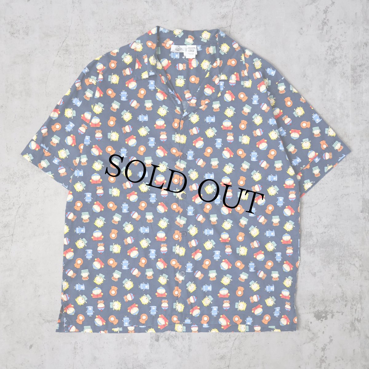 画像2: 2000's SOUTH PARK キャラクター総柄 コットンオープンカラーシャツ L (2)