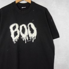 画像1: 90's USA製 "BOO" 蓄光プリントTシャツ BLACK XL (1)