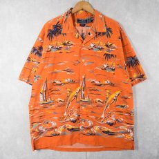 画像1: 90's POLO SPORT Ralph Lauren オールオーバーパターン コットンアロハシャツ XL (1)