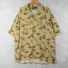 画像1: 90's POLO Ralph Lauren オールオーバーパターン レーヨンアロハシャツ XL (1)