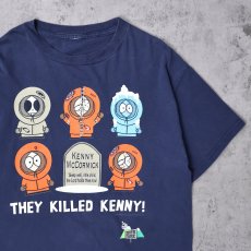 画像1: 90's SOUTH PARK "THEY KILLED KENNY!" キャラクタープリントTシャツ NAVY (1)