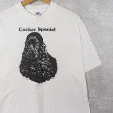 画像1: 90's USA製 "Cocker Spaniel" 犬プリントTシャツ L (1)
