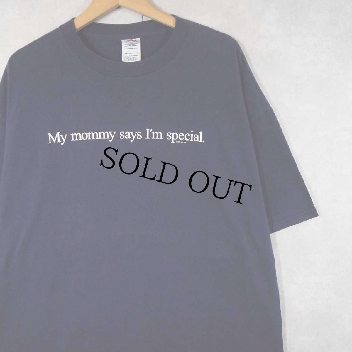 画像1: "My mommy says I'm special." メッセージプリントTシャツ NAVY XL (1)