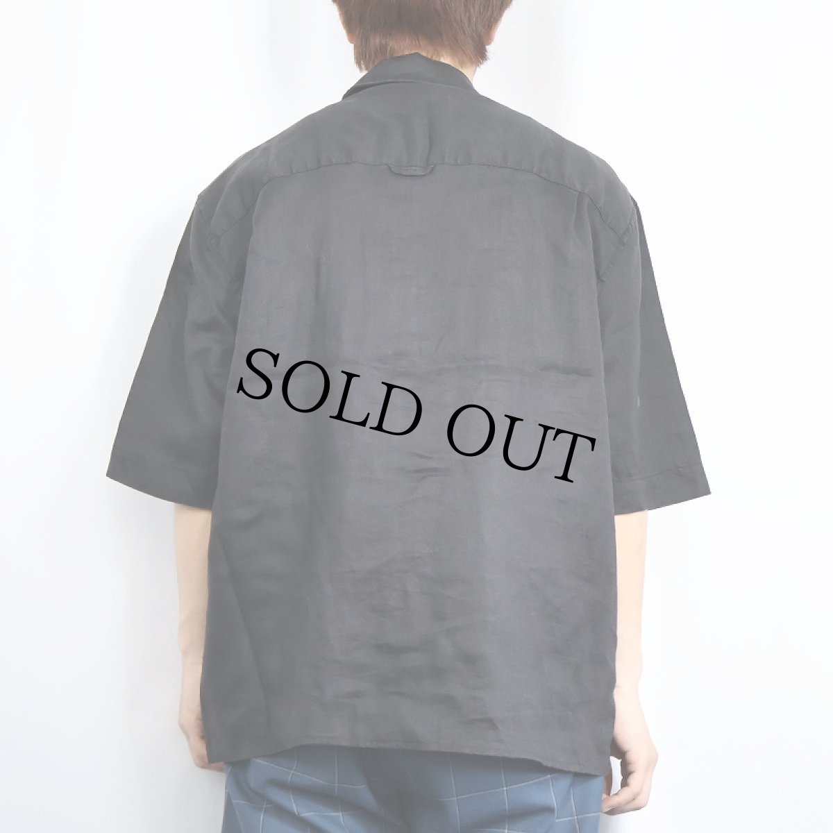 画像3: POETA MODA オープンカラーリネンシャツ BLACK XL (3)