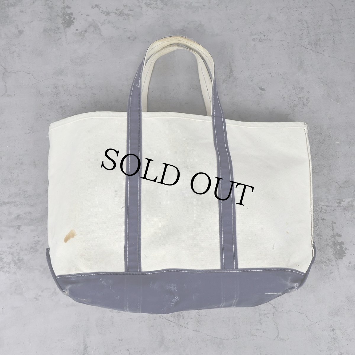 画像1: 90's L.L.Bean USA製 "BOAT AND TOTE" キャンバストートバッグ WHITE×NAVY (1)