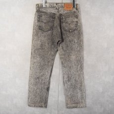 画像2: 90's Levi's USA製 501 ケミカルウォッシュ ブラックデニムパンツ W31 (2)