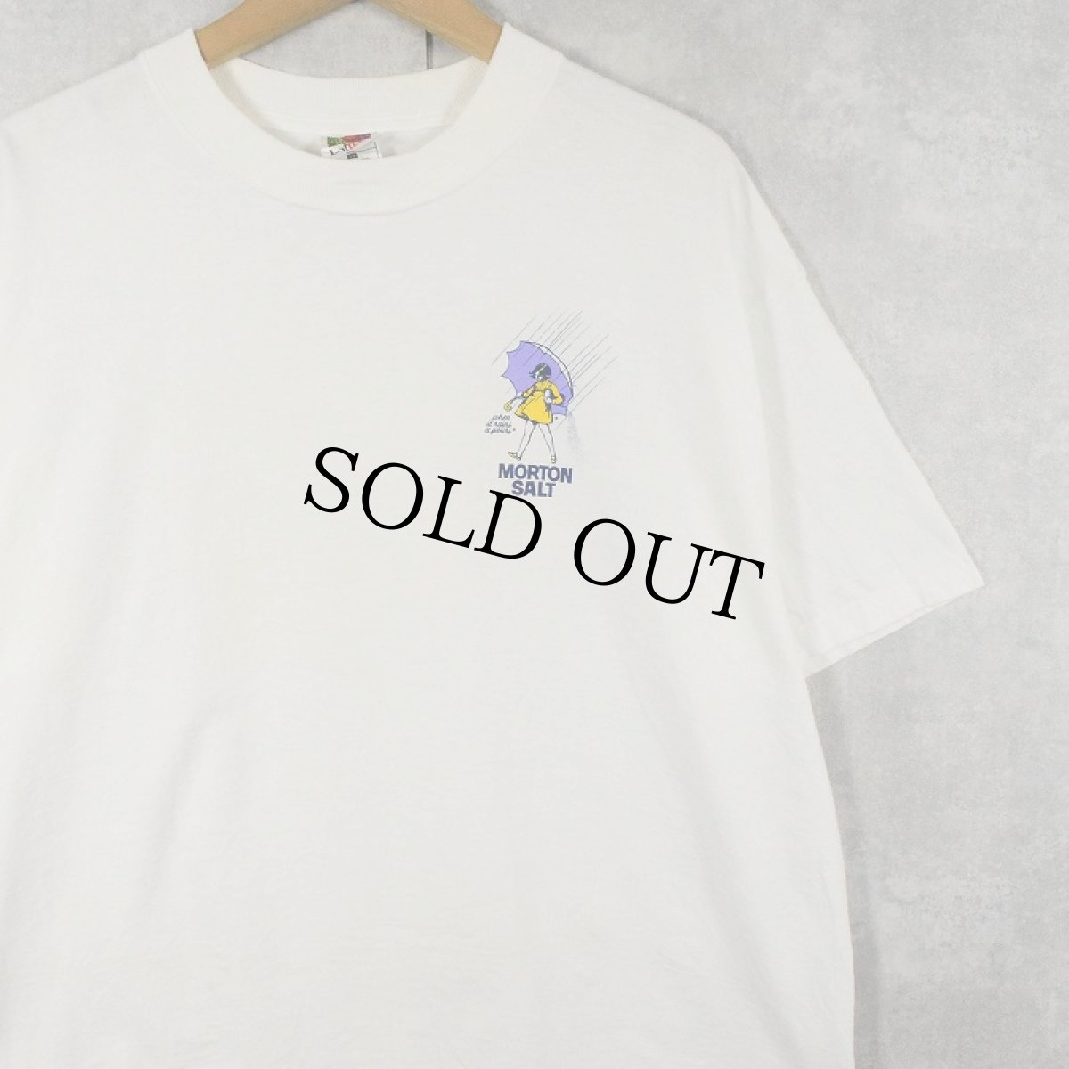 画像2: Morton Salt "when it rains it pours" 塩メーカープリントTシャツ XL (2)