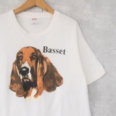画像1: 90's USA製 "Basset" 犬プリントTシャツ XL (1)