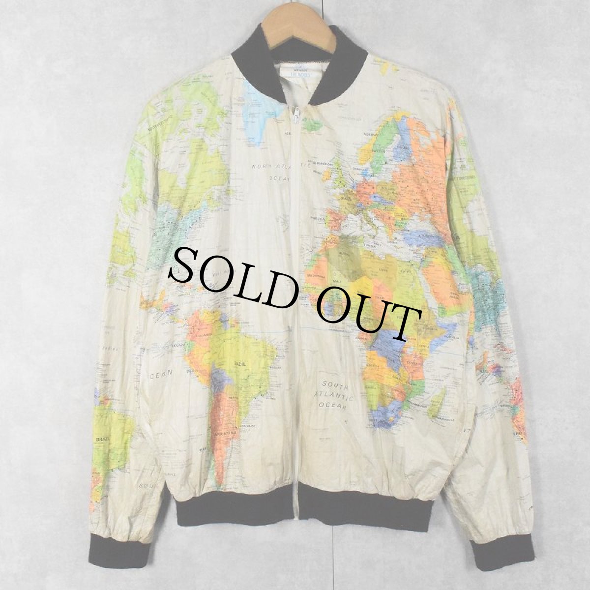 画像1: 80's WEARIN THE WORLD マップ柄 ペーパージャケット M (1)