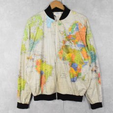 画像1: 80's WEARIN THE WORLD マップ柄 ペーパージャケット M (1)