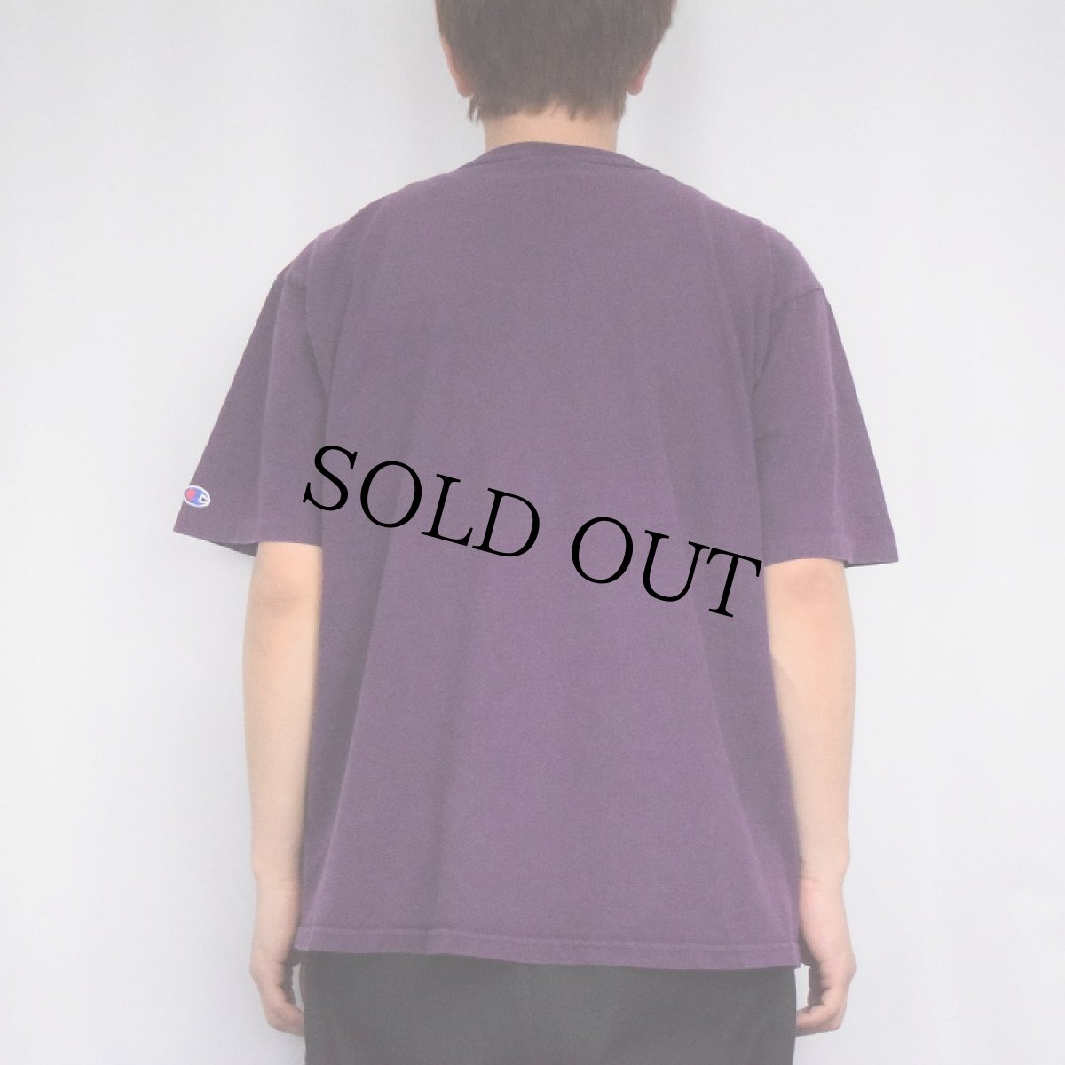 画像3: 80〜90's Champion USA製 青刺繍タグ ロゴプリントTシャツ L (3)