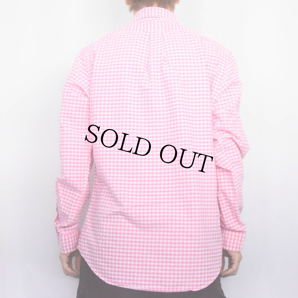 画像3: Ralph Lauren "CUSTOM FIT" ロゴ刺繍 ギンガムチェック柄 コットンボタンダウンシャツ M (3)