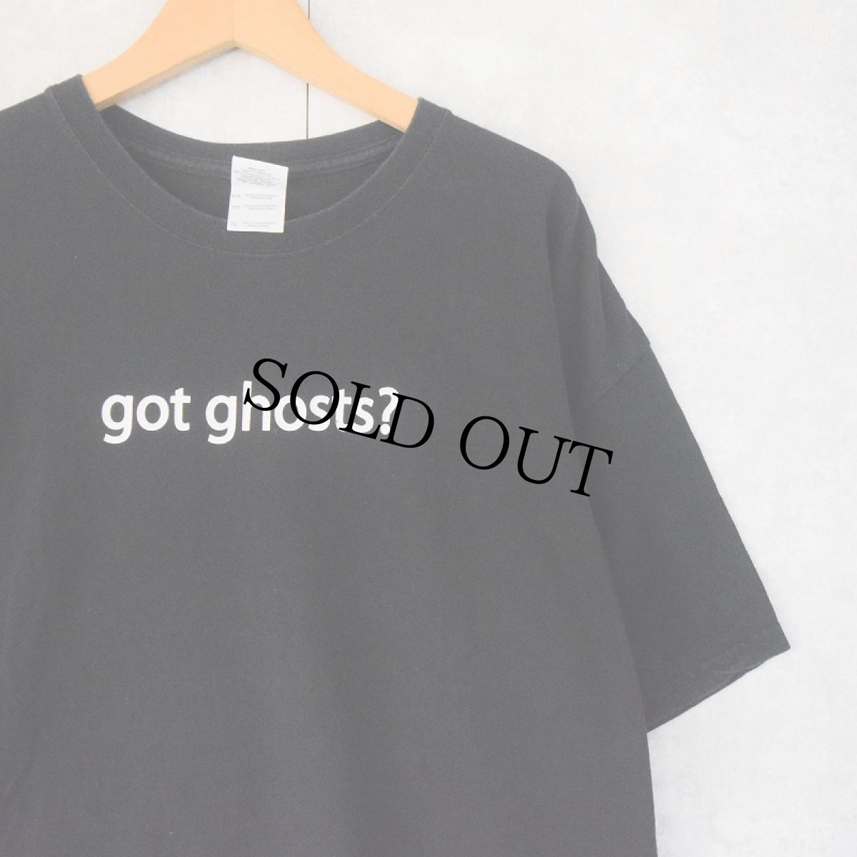 画像1: "got ghosts?" パロディプリントTシャツ BLACK XL (1)