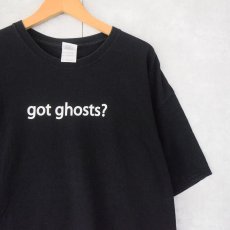 画像1: "got ghosts?" パロディプリントTシャツ BLACK XL (1)