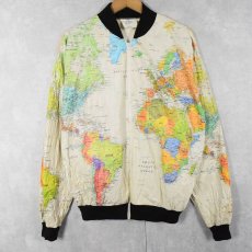 画像1: 80's WEARIN THE WORLD マップ柄 ペーパージャケット L (1)