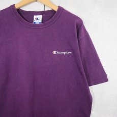 画像1: 80〜90's Champion USA製 青刺繍タグ ロゴプリントTシャツ L (1)