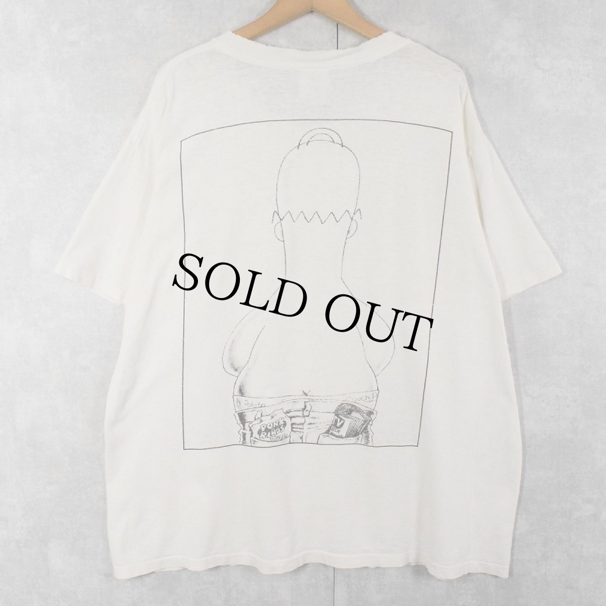 画像2: 90's THE SIMPSONS "Couch Potato" USA製 Calvin KleinパロディTシャツ XL (2)