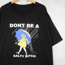 画像1: Morton Salt "DONT BE A SALTY BITCH" 塩メーカープリントTシャツ BLACK (1)