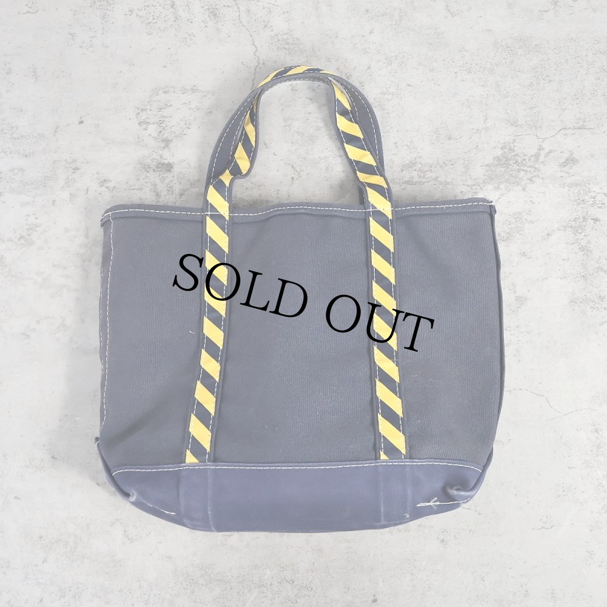 画像1: 90's L.L.Bean USA製 "BOAT AND TOTE" ジップトップキャンバストートバッグ NAVY×YELLOW (1)