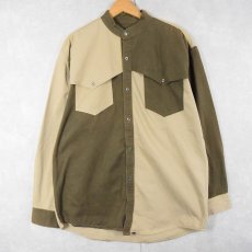 画像1: 80's〜 Gil Adam USA製 クレイジーパターン デザイン コットンウエスタンシャツ XXL (1)