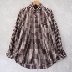 画像1: Ralph Lauren "BIG SHIRT" チェック柄 ロゴ刺繍 コットンボタンダウンシャツ M (1)