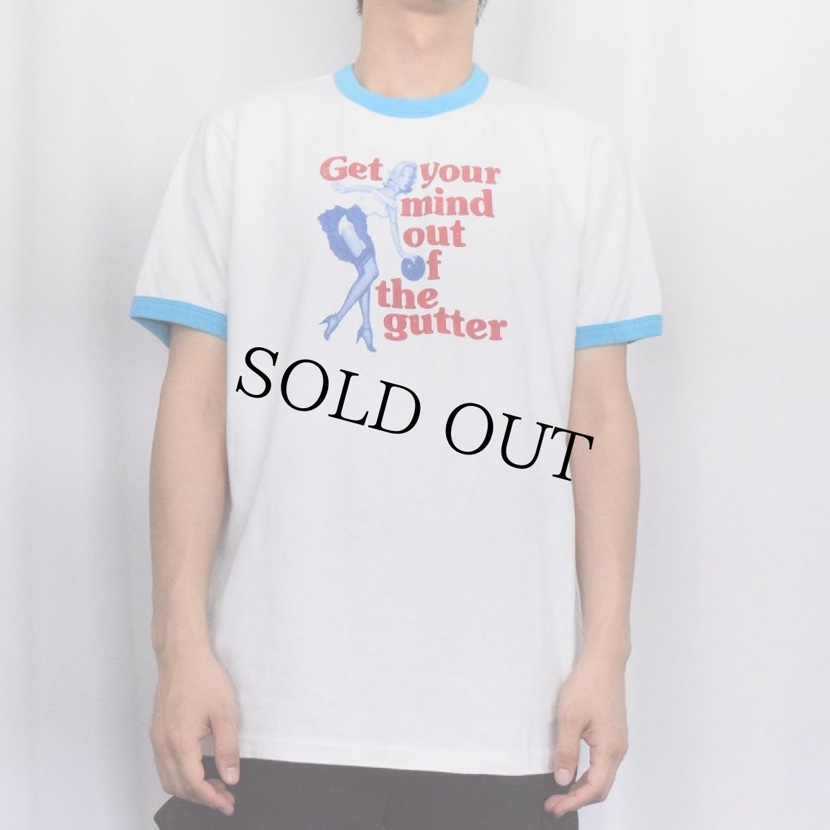 画像2: 〜80’ ABERCROMBIE&FITCH ”Get your mind..." プリントリンガーTシャツ L (2)