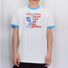 画像2: 〜80’ ABERCROMBIE&FITCH ”Get your mind..." プリントリンガーTシャツ L (2)