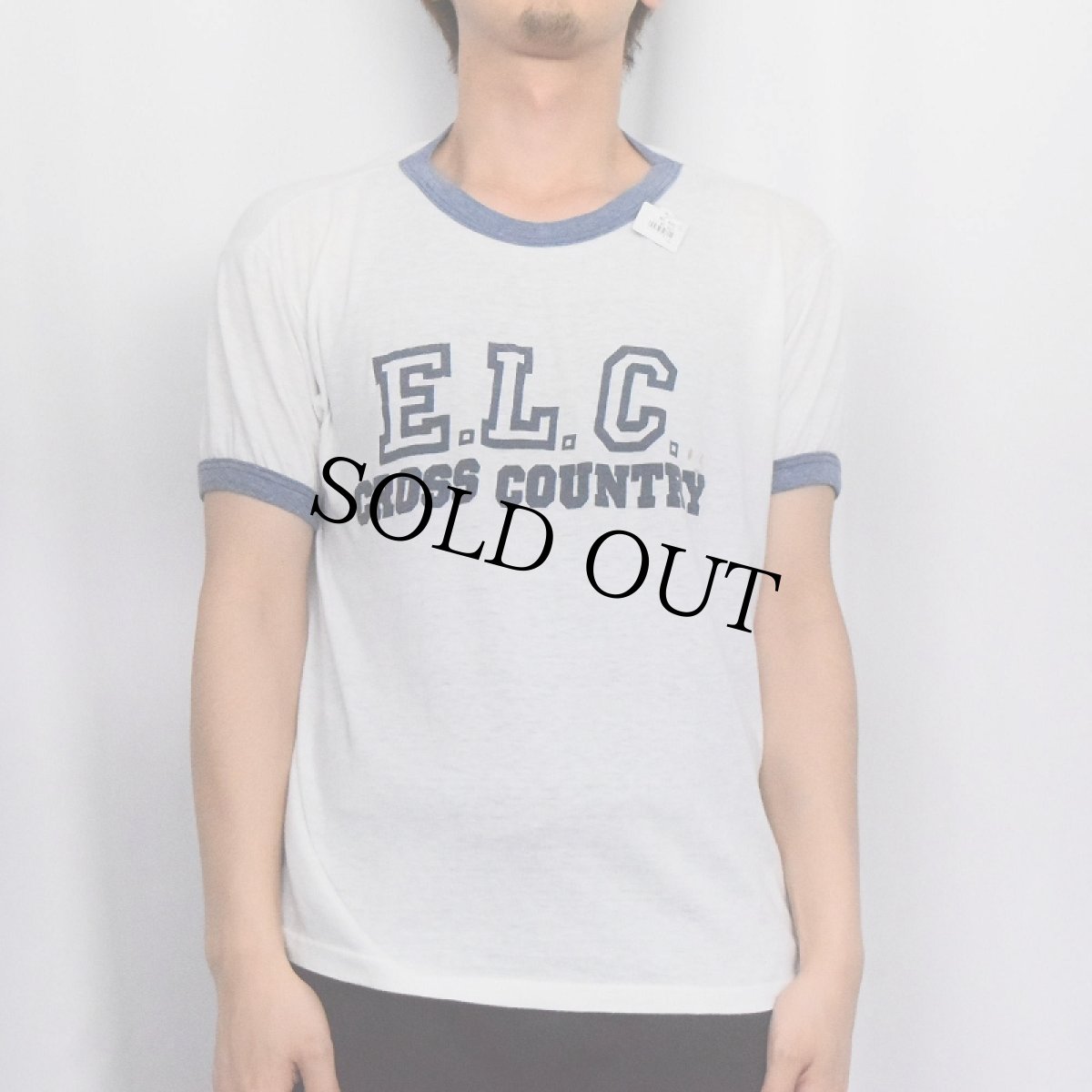 画像2: 〜80's ”E.L.C CROSS COUNTRY" プリントリンガーTシャツ L (2)