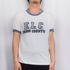 画像2: 〜80's ”E.L.C CROSS COUNTRY" プリントリンガーTシャツ L (2)