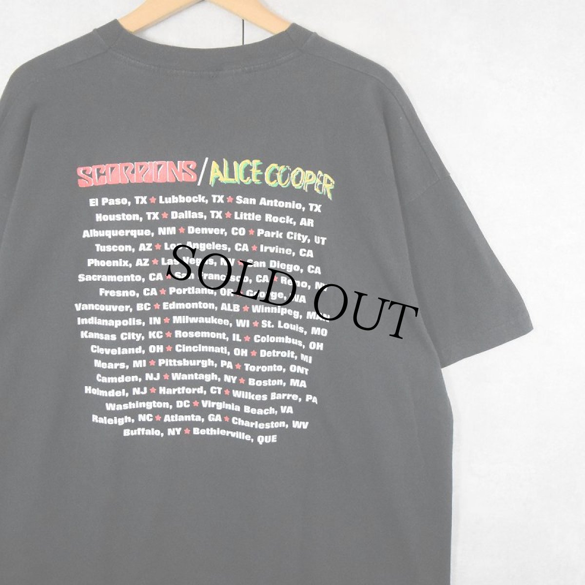 画像2: 90's SCORPIONS×ALLICE COOPER ツアーTシャツ BLACK (2)