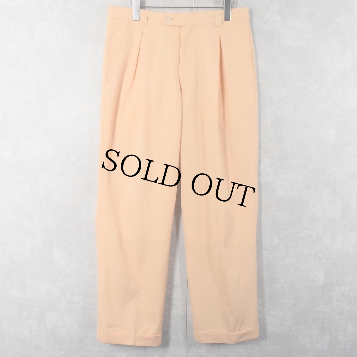 画像1: STACY ADAMS 1タック ウールズートスラックス SIZE31R (1)