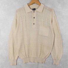 画像1: 80's〜 Moschini ITALY製 コットンニットポロシャツ SIZE50 (1)