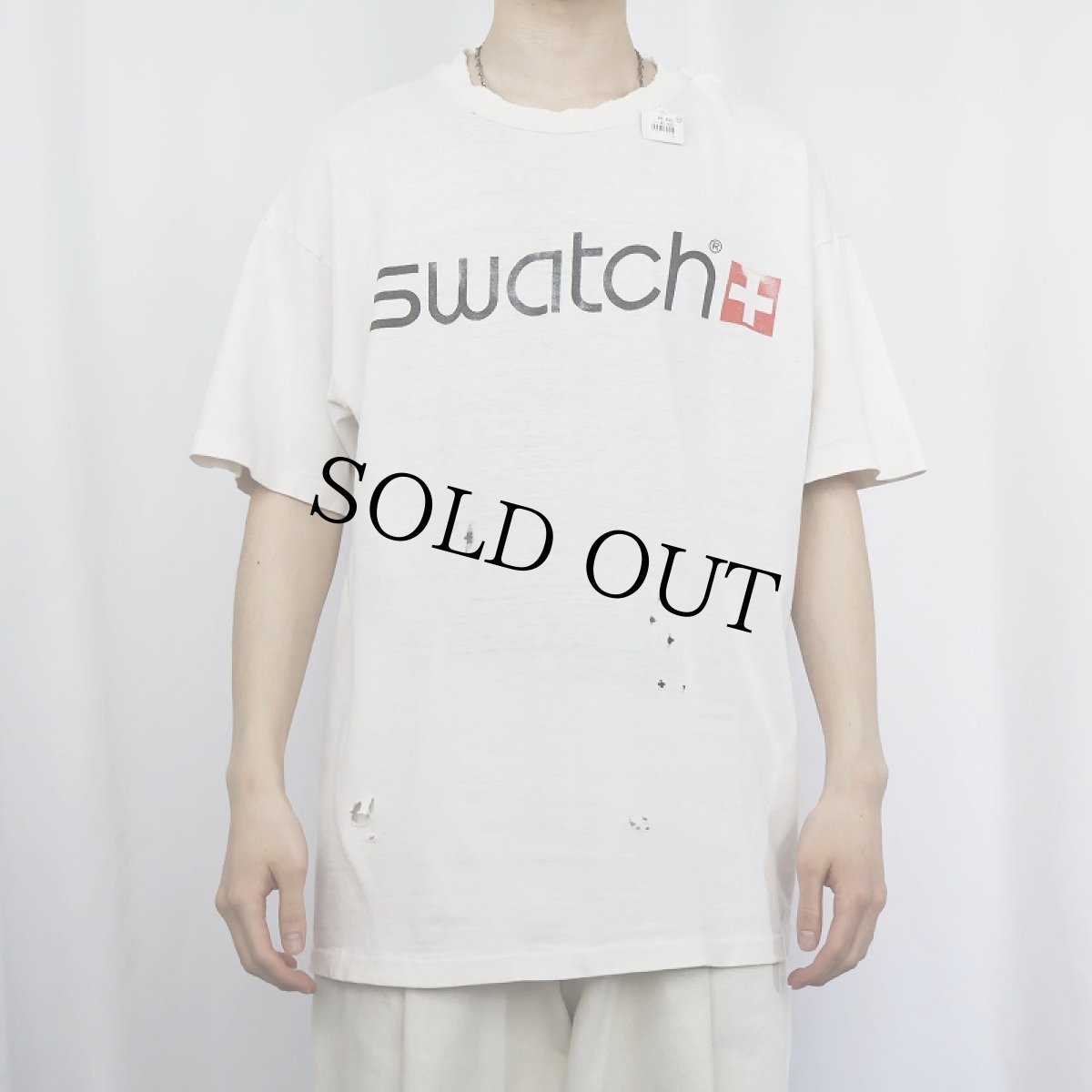 画像5: 90's swatch 時計ブランドロゴプリントTシャツ (5)