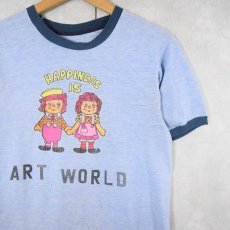 画像1: 70's "HAPPINESS IS" イラストプリント リンガーＴシャツ (1)