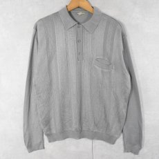 画像1: 80's〜 アセテート×ナイロン ニットポロシャツ SIZE8 (1)