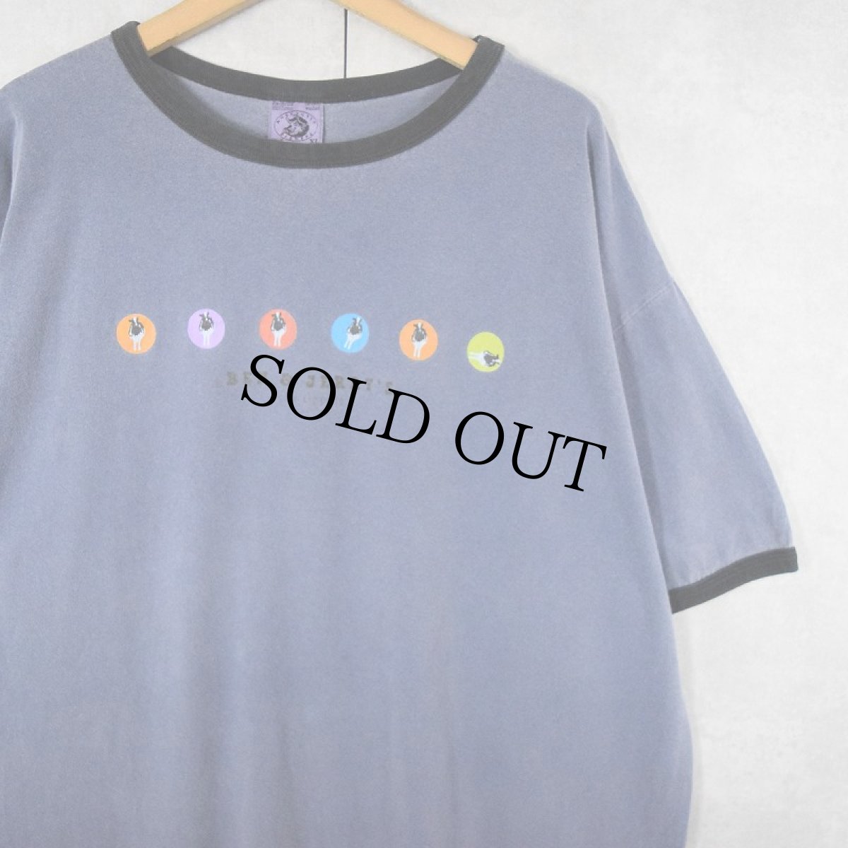 画像1: 90's BEN&JERRY'S USA製 企業プリントリンガーTシャツ XL (1)