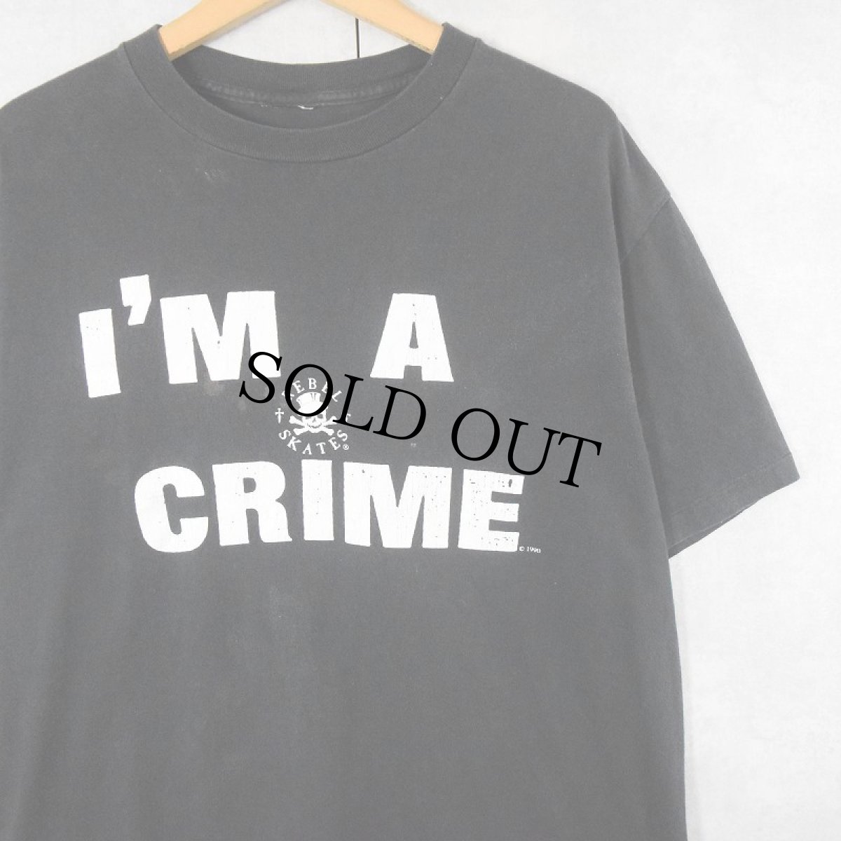 画像1: 90's REBEL SKATES "I'M A CRIME" プリントTシャツ BLACK (1)