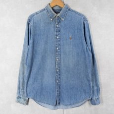 画像1: Ralph Lauren デニムボタンダウンシャツ M (1)