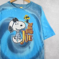 画像1: 90〜2000's SNOOPY "NOT YOUR AVERAGE JOE" タイダイ キャラクタープリントＴシャツ L (1)