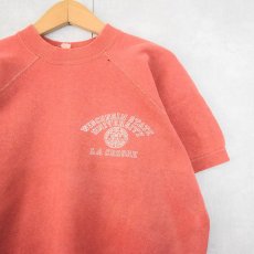 画像1: 60〜70's Champion PRODUCTSタグ "WISCONSIN STATE UNIVERSITY" プリントラグランスウェット M (1)