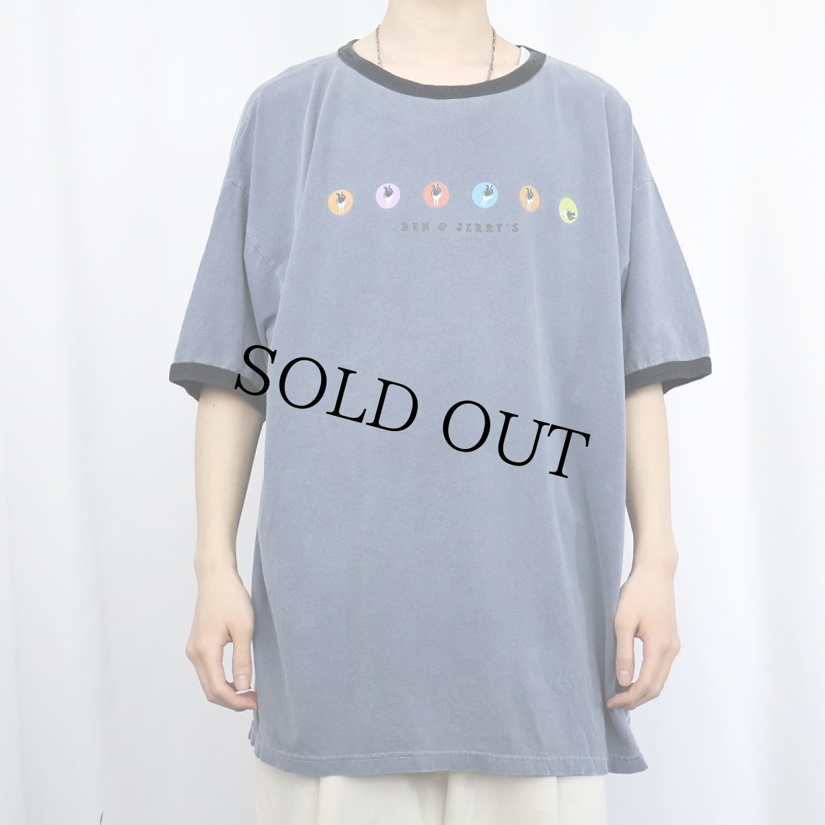 画像2: 90's BEN&JERRY'S USA製 企業プリントリンガーTシャツ XL (2)