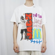 画像2: Travis Scott ”Cactus Jack×McDonald's” ロゴプリント ヒップホップTシャツ M (2)