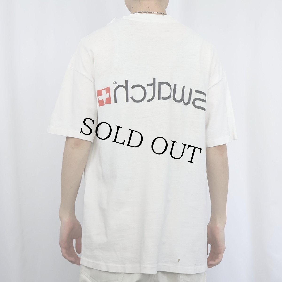 画像6: 90's swatch 時計ブランドロゴプリントTシャツ (6)