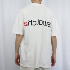 画像3: 90's swatch 時計ブランドロゴプリントTシャツ (3)