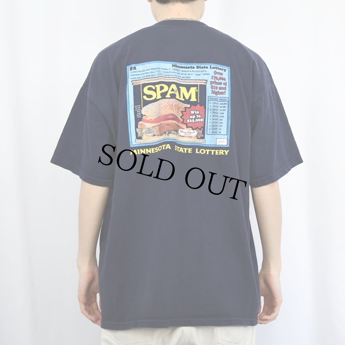 画像3: 90's〜 SPAM USA製 プリントTシャツ NAVY XL (3)