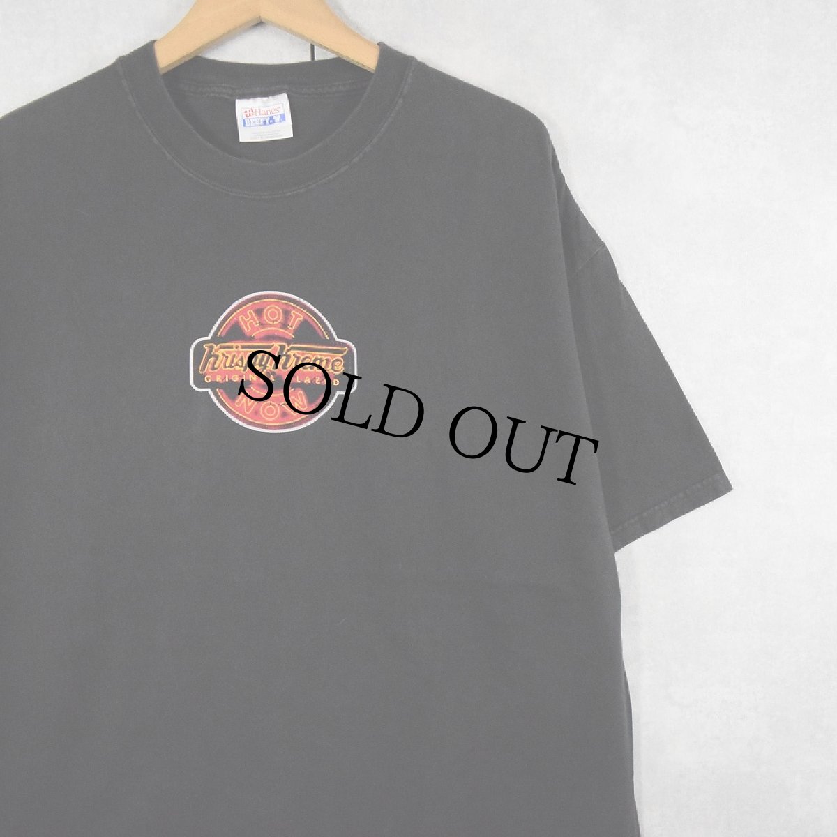 画像1: Krispy Kreme Doughnuts ドーナツショップ プリントTシャツ BLACK XL (1)