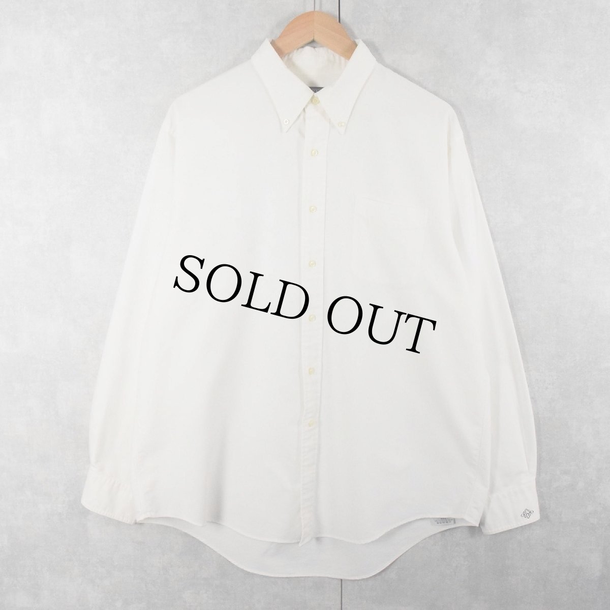 画像1: 90's LANDS'END コットン×ポリ ボタンダウンシャツ SIZE17-35 REGULAR (1)