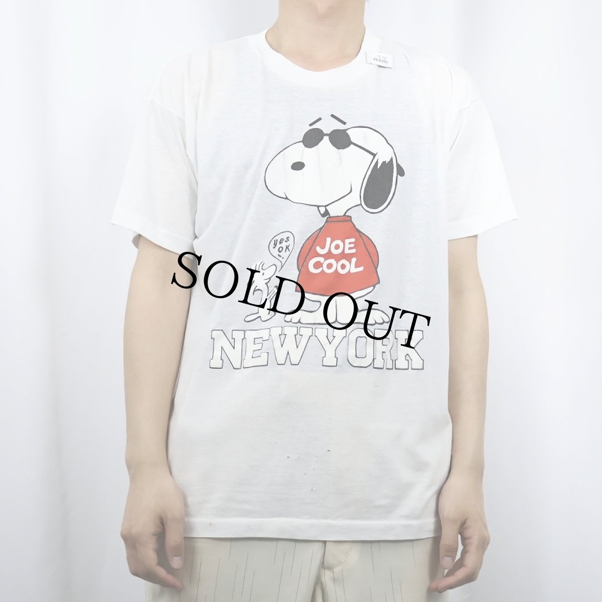 画像2: 80's〜 SNOOPY USA製 "JOE COOL" パロディキャラクタープリントTシャツ XL (2)