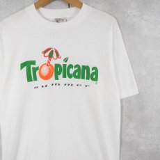 画像1: 90's Tropicana 飲料メーカー プリントTシャツ L (1)
