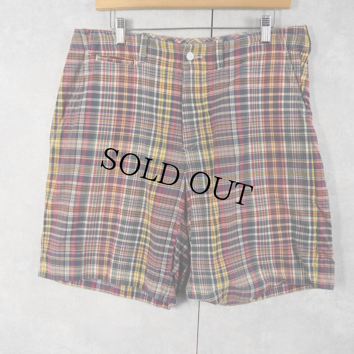 画像1: POLO Ralph Lauren "India Madras" インディアンマドラスチェック柄 コットンショーツ W34 (1)
